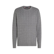 Erkek Classıc Cotton Cable Crew Neck Kazak-gri Medium Grey Heather Erkek Classıc Cotton Cable Crew Neck Kazak-gri Medium Grey Heather
