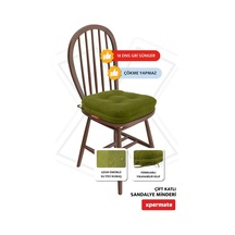 Sandalye Minderi 4'lü Set 42x42x8 Cm Kalın Çift Kat Pofidik Minder Yıkanabilir Fermuarlı Su Ve Yağ İtici Yeşil Diğer