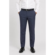 Neco Giyim Erkek Regular Fit Armür Desen Mavi Kumaş Pantolon Mavi