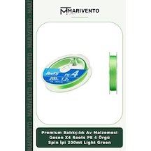 Premium Balıkçılık Av Malzemesi Gosen X4 Roots Pe 4 Örgü Spin İpi 200mt Light Green 1.0 PE