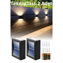 Solar Çift Taraflı Duvar Lambası Güneş Enerjili Aydınlatma Dekorasyon Aplik Işık 2 Li 4801