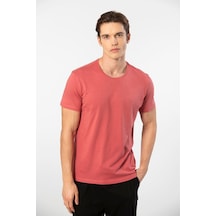 Cacharel Erkek Bisiklet Yaka T-shirt 2169/mercan Mercan