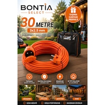 30 Metre Uzatma Kablosu 3x2.5 Mm Topraklı Cca Kablolu Tekli Grup Priz Kapaklı Monofaze Ev Tipi Uzatma Kablosu Taşıma Çantalı 15 M Ve Üzeri