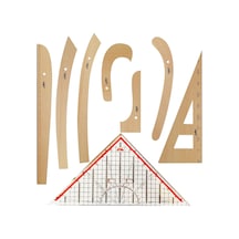 Riga Cetvel Seti-Terzi Cetvel Seti-8 Parça Riga Takımı