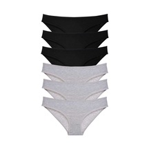 6 Adet Süper Eko Set Likralı Kadın Slip Külot Siyah Gri Beden: L Standart