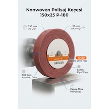 150x25 Mm P180 Polisaj Keçesi Çapak Alma Ve Metal Yüzey Parlatma Diski 1 Adet