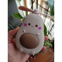 Sevimli Avokado Tasarımlı Led Işıklı Usb Kablolu Mini Fan I Masa Üstü Ve Boyun Kullanımı Vantilatör