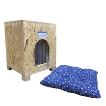 Reyo Kedi Evi Dış Ortam Uygun Ahşap Osb Minderli 40 x 37 x 34 CM CAT47M