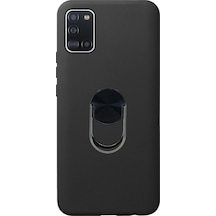 Nettech Samsung Galaxy A31 Uyumlu Leather Ring Nano Arka Koruma Kılıf - Mor Mor