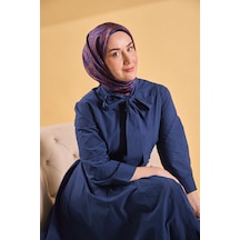 Silk Home Twill İpek Eşarp Line Lacivert Çok Renkli