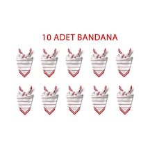 10'lu Paket K.atatürk İmza Desen Bandana/fular Beyaz