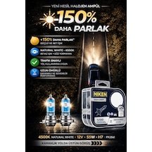 Niken H7 Ampul %150 Daha Parlak 12v 55w 4500k Natural White Halojen Far Ampulü 2 Adet