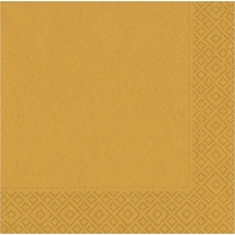 Sunumluk Düz Gold Renkli Peçete 20 Adet Dekoratif Doğum Günü Peçetesi 16x16 Cm