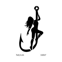 Airbrush Tattoo Seksi Çapa Kızı Yapışkanlı Stencil Süsleme Ve Boyama Kalıbı
