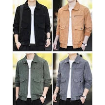 Pasifix Sonbahar ve Kış Gündelik Ceket Vintage Kadife Yaka Ceket 001