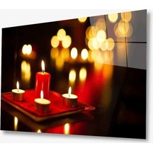 Mum Kandil Cam Tablo Evlika 4mm Dayanıklı Temperli Cam