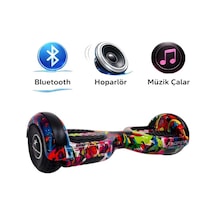 Elektrikli Kaykay Hoverboard Bluetooth Hoparlörlü 6.5 Inch Otomatik Akıllı Denge RS-S5 -Grafiti Mix