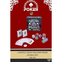 Lüks Texas Holdem Metal Poker Blackjack Seti 100 Çip 2 Deste Casino Poker Oyunu Seti