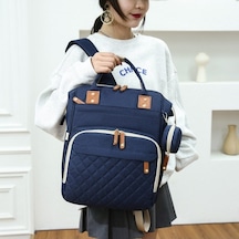 Didadodo Dinosaurs Geniş Bölümlü Anne Bebek Çantası - Koyu Mavi Altın, Dinosaurs Altın