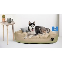 Mavi Vitrin İsme Özel Ultrasoft Mukavemetli Battal Boy Köpek Yatağı 110 x 90 CM
