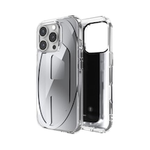 Diesel Apple iPhone 16 Pro Uyumlu Oval D Aynalı Mirror Kılıf - Gümüş
