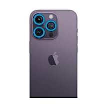 Newface Apple İphone 13 Pro Max Neon Fosforlu Kamera Lens - Mavi