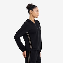 Lescon Siyah Kadın Fermuarlı Kapüşonlu Sweatshirt 26n-2120