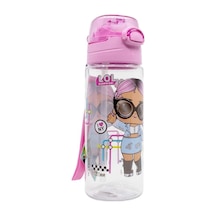 500ml Lol Surprise Bebek Pipetli Askılı Kilitlenebilir Su Matarası Pembe2
