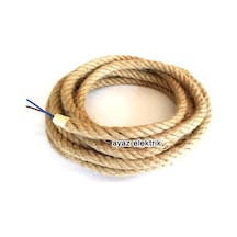 1 Cm Jut Hasır Kablolu Halat - 1 Metre N11.557