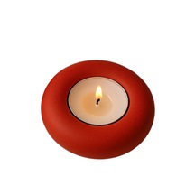 El Yapımı Taş Tozu Tealight Mumluk Dekoratif Mumluk Minimal Modern Ev Dekoru Renk Seçenekli Mumluk Kırmızı