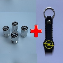 Opel Vectra İle Uyumlu Logolu Alüminyum Sibop Kapağı Ve Silikon Anahtarlık