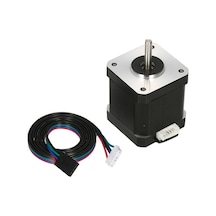 Nema17 Adım Motoru, 52n.cm Tork, 1.8a Akım, 4 Pinli Dupont Kablolu 1m , 3d Yazıcı İçin Alüminyum Gövde