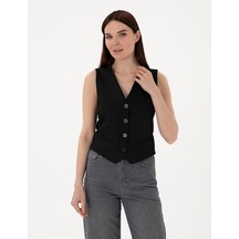 Pierre Cardin Kadın Siyah Yelek Dokuma 50300027-vr046