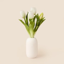 Deco Lale 5'li Buket Çiçek - Beyaz - 32 Cm Çok Renkli