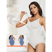 Mistirik Mamey Model Bel Göbek Ve Karın Sıkılaştırıcı Seamless Çıtçıtlı Korse Beyaz Renk8 Beyaz