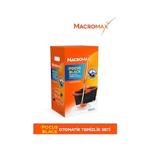 Focus Black Otomatik Temizlik Seti, Pedalsız Döner Sıkmalı 360 Başlıklı Mikrofiber Paspas