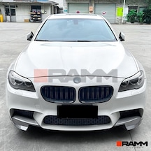 Bmw F10 F11 M5 Stil Ön Tampon Flap Seti - Parlak Karbon
