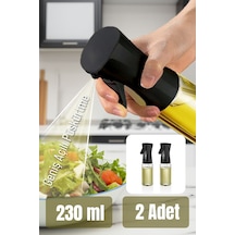 Vienev 2li Airfryer Sprey Yağdanlık Cam Şişe - Izgara Fritöz Salata Yağ Püskürtücü Siyah