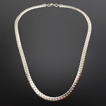 9064428437986 - Zarif Gümüş Renk 60 Cm Çelik Zincir Kolye - Modern Ve Şık Tasarım Gümüş