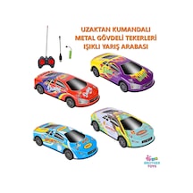 1 Adet Metal Gövdeli Tekerlekleri Işıklı Drift Atabilen Şarjlı Uzaktan Kumandalı Yarış Arabası 1:24 Çok Renkli