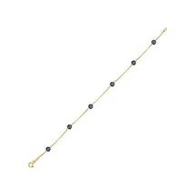 Göz Boncuklu Zincir Bileklik 1.50 Gram 14 Ayar Altın Sarı Altın