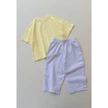 Cigit Oversize T-shirt Takım 2-10 Yaş Sarı