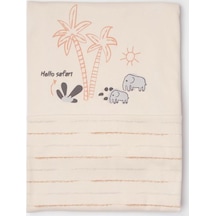 Biorganic Hello Safari Bebek Battaniyesi 85x90 64688 Ekru - Kiremit