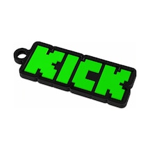 Kick Yazılı Anahtarlık Sert Plastik Pixel Tasarımlı Anahtarlık Retro Temalı Anahtarlık Aksesuar
