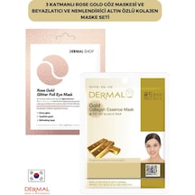 Dermal 3 Katmanlı Rose Göz Maskesi + Altın Özlü Kolajen Maskesi 23 G