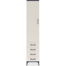 Arges Dolap 2 Raflı 4 Çekmeceli Tek Askılı 44x30x221 Antrasit-aytaşı Atlas Çam