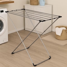 Mallart Gri Katlanabilir Çamaşır Kurutmalığı Kompakt Ve Dayanıklı Metal Gövdeli Kurutma Askısı / Banyo, Diğer