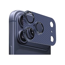 Apple Uyumlu iPhone 17 Pro Max İçin Zore Cl-21 Karbon Kamera Lens Koruyucu Lacivert Diğer
