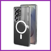 Bezos Samsung Galaxy S26 Ultra Uyumlu Magneticsafe Şeffaf Silikon - Şeffaf Bty