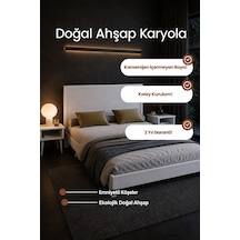 Alaz Model Yatay Başlıklı Masif Ahşap Karyola Kolay Kurulum Fırınlanmış İthal Sibirya Çamı 120x200 Yatak Uyumlu - Beyaz